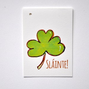 Day Shamrock de St. Patrick cartes-cadeaux, étiquette de bouteille de bière et vin