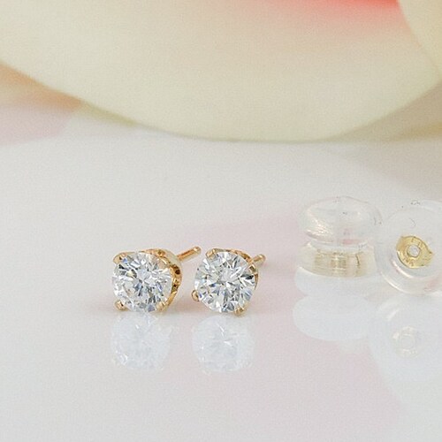 Tiny Swarovski Pure Brilliance Zirconia Sterling Stud Earrings - Etsy