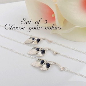 Set of 3 Calla Lily Bridesmaid Bracelets 3 Double Calla Lily Bracelets Bridesmaid Gift Set Of 3 Pearl And Calla Lily Bracelets