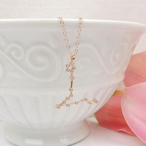 Rose Gold CZ  Zodiac Necklace Celestial Necklace Birth Sign Necklace Rose Gold Constellation Necklace Layering Necklace