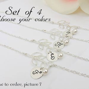 Set Of 4 Personalized Branch Bridesmaid Bracelets  Personalized Bridesmaid Gifts Branch Bracelet 4 Bridesmaid Bracelets