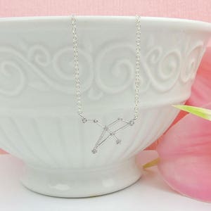 Zodiac Cubic Zirconia Necklace Celestial Necklace Birth Sign Necklace Silver Gold Or Rose Gold Constellation Necklace Layering Necklace