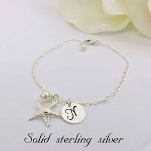 Sterling zilveren zeester armband gepersonaliseerde zeester bruidsmeisje armband strand bruiloft aangepaste zeester bruidsmeisje cadeau