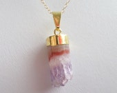 CLEARANCE 35 OFF Gold Filled Amethyst Cylinder Necklace February Birthstone Necklace Amethyst Gold Fill Necklace Gemstone Cylinder Necklace