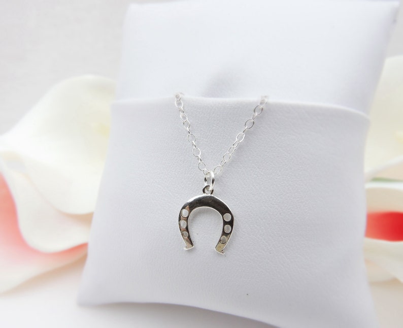 Sterling Silver Horseshoe Necklace Minimalist Horseshoe Etsy
