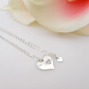 Sterling Silver Mother Daughter Necklaces Sterling Mother Daughters Heart Cutout Necklaces Mother And 1 Daughter Neckaces