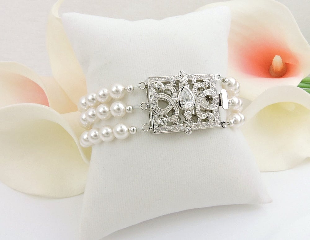 ブレスレット TATIANA Set pearl and color cubic jewel bracelet SE0161 Sfe0ff11d64d6464abb422de12012a