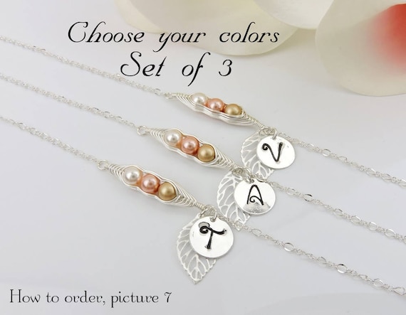 Set of 3 Three Peas in A Pod Bracelets BFF Bracelets Swarovski