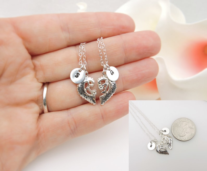 Personalized Sterling Silver Mother Daughter Necklaces Etsy