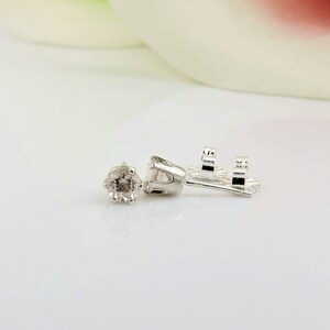 Sterling Silver Morganite Studs 4mm Natural Morganite Studs In Sterling Silver Settings Peach Morganite Studs FREE US Ship