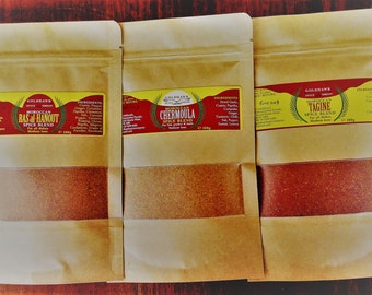 3 x 30g Moroccan Spice Blends.  North African flavours.  (Total of 90g).