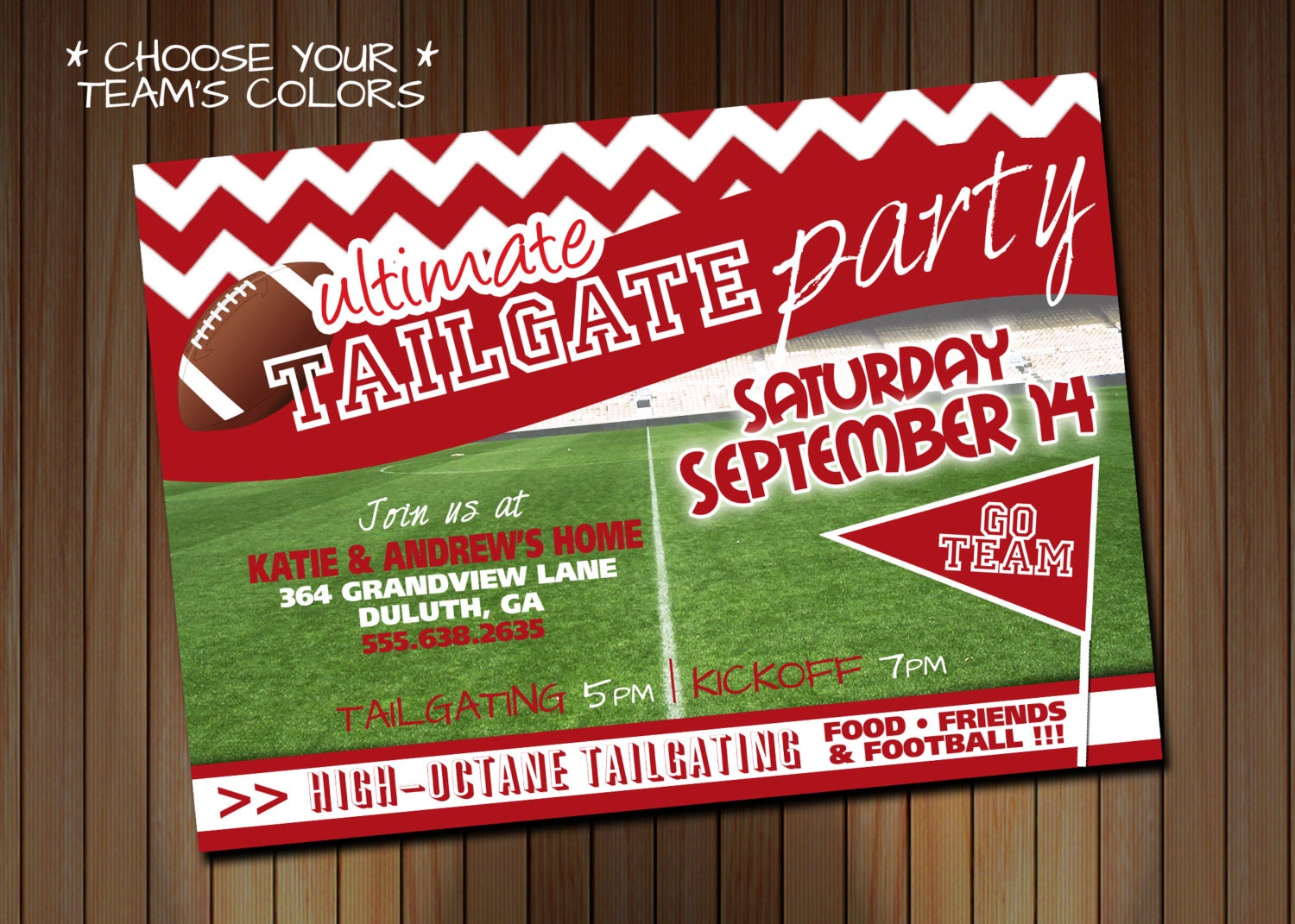 Tailgating Party Invitation Or Birthday Party Invitation Etsy