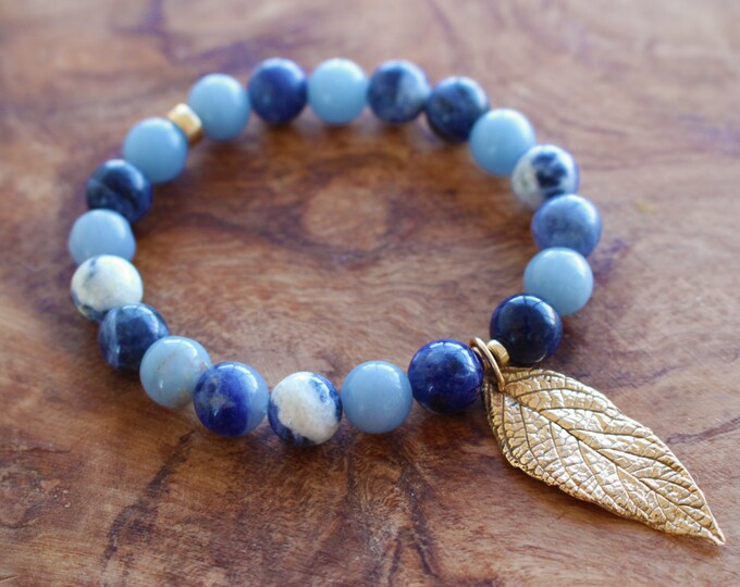 Bracelet en Angélite et Sodalite