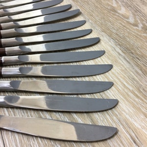Ekco Eterna Canoe Muffin Flatware, Set of 13 Knives, Mid Century Place Setting Knife Set, Japan Stainless Steel Utensils image 5