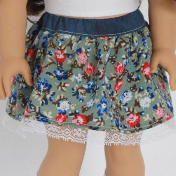 American Girl Doll Clothes - tendance florale et la dentelle jupe pour poupées de 18 pouces