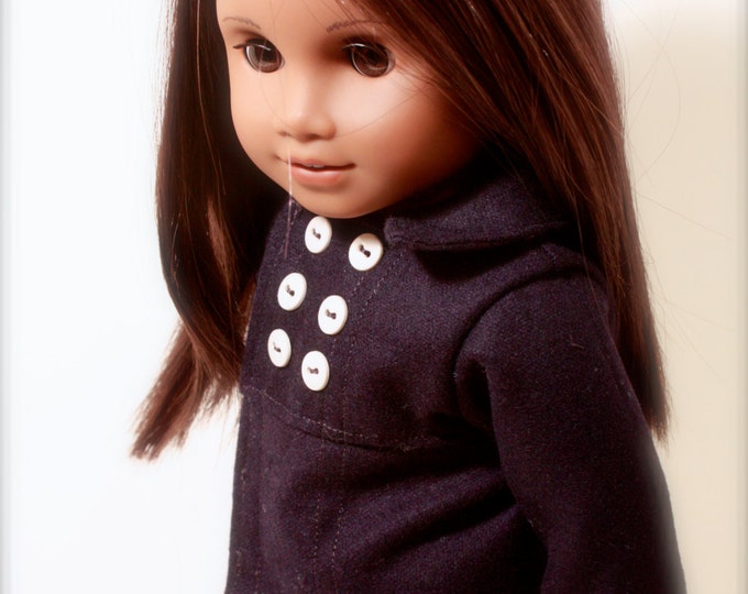 Trendy Navy Wool PEA COAT for American Girl Made From Popular Liberty ...