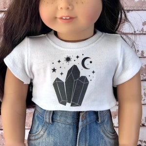 Puppenkleidung für 18 Zoll Puppe Weißes gedruckt KurzarmT Shirt Oberteil Puppenkleidung für 18 Zoll Puppe Weißes gedruckt KurzarmT Shirt Oberteil