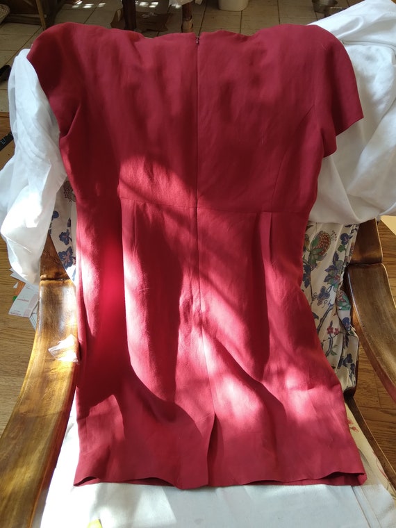 Ann Taylor size 12 Red Linen Dress - image 2