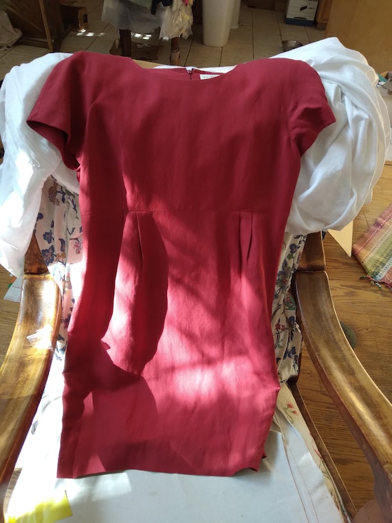 Ann Taylor size 12 Red Linen Dress - image 1