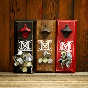 Magnetic Bottle Opener - Miami University of Ohio Redhawks Logo - Great Father's Day Gift or Groomsmen Gift!