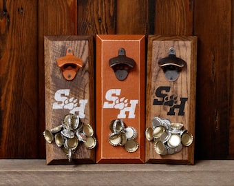 Magnetic Bottle Opener - Sam Houston State University Bearcats Logo - Great Father's Day Gift or Groomsmen Gift!