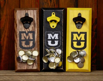 Magnetic Bottle Opener - University of Missouri Tigers M over U Logo - Great Father's Day Gift or Groomsmen Gift!