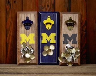 Magnetic Bottle Opener - University of Michigan Wolverines - Great Father's Day Gift or Groomsmen Gift!
