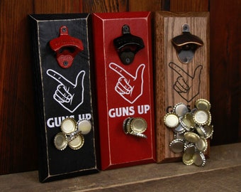 Magnetic Bottle Opener - Texas Tech University GUNS UP Logo - Great Father's Day Gift or Groomsmen Gift!