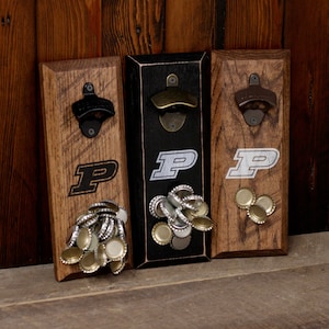 Magnetic Bottle Opener - Purdue University Boilermakers Logo - Great Father's Day Gift or Groomsmen Gift!