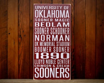 University of Oklahoma Sooners Distressed Wood Sign--Great Father's Day Gift!