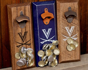 Magnetic Bottle Opener - University of Virginia Cavaliers V-Saber Logo - Great Father's Day Gift or Groomsmen Gift!
