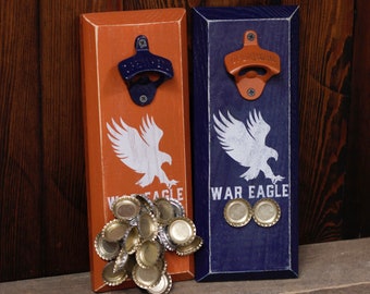 Magnetic Bottle Opener - Auburn University Tigers WAR EAGLE Logo - Great Father's Day Gift or Groomsmen Gift!