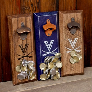 Magnetic Bottle Opener - University of Virginia Cavaliers V-Saber Logo - Great Father's Day Gift or Groomsmen Gift!