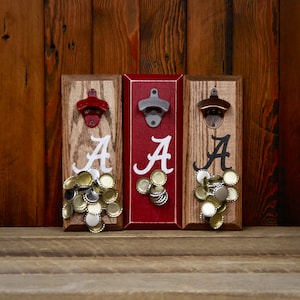 Magnetic Bottle Opener - University of Alabama Crimson Tide Logo - Great Father's Day Gift or Groomsmen Gift!