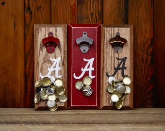 Magnetic Bottle Opener - University of Alabama Crimson Tide Logo - Great Father's Day Gift or Groomsmen Gift!