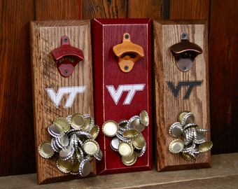 Magnetic Bottle Opener - Virginia Tech Hokies - Great Father's Day Gift or Groomsmen Gift!