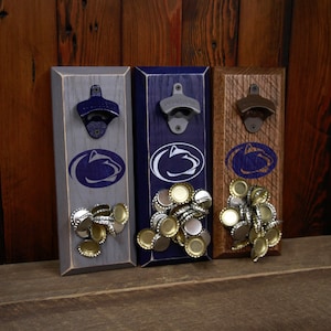 Magnetic Bottle Opener - Penn State University Nittany Lions Logo - Great Father&#39;s Day Gift or Groomsmen Gift!