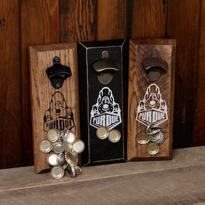 Magnetic Bottle Opener - Purdue University Boilermakers Logo - Great Father&#39;s Day Gift or Groomsmen Gift!
