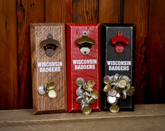 Magnetic Bottle Opener - University of Wisconsin-Madison Badgers - Great Father's Day Gift or Groomsmen Gift!