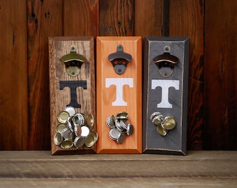 Magnetic Bottle Opener - University of Tennessee Volunteers Power T Logo - Great Father's Day Gift or Groomsmen Gift!