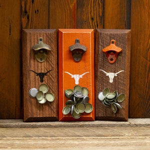 Magnetic Bottle Opener - University of Texas Longhorns - Great Father's Day Gift or Groomsmen Gift!