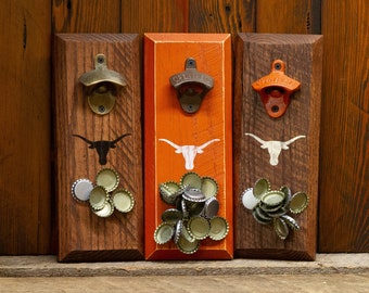 Magnetic Bottle Opener - University of Texas Longhorns - Great Father&#39;s Day Gift or Groomsmen Gift!