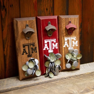 Magnetic Bottle Opener - Texas A&M Aggies Logo- Great Father's Day Gift or Groomsmen Gift!