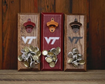 Magnetic Bottle Opener - Virginia Tech Hokies - Great Father's Day Gift or Groomsmen Gift!