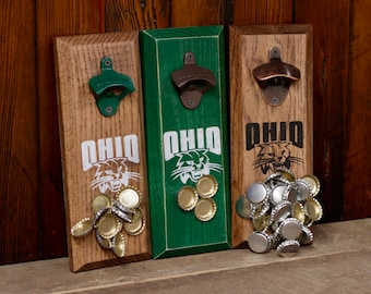 Magnetic Bottle Opener - Ohio University Bobcats Logo - Great Father's Day Gift or Groomsmen Gift!