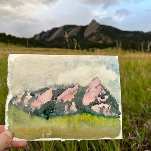 Flatirons Study | ORIGINAL En Plein Air Watercolor | Boulder, Colorado