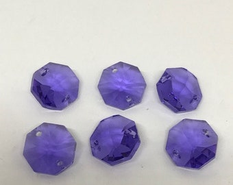 violet crystal link, 14mm octagon crystal, Faceted Egyptian crystal, wedding supplies, Jewelry supplies