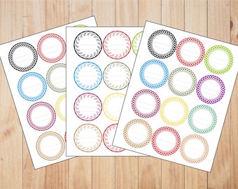 Etiquetas imprimibles de 2.5 ", Descarga instantánea, Etiquetas de enlatado, Etiquetas de regalo, Tarros de masón, Tapas, DIY, Favores,Sellos,Scrapbooking,Boda,LB02