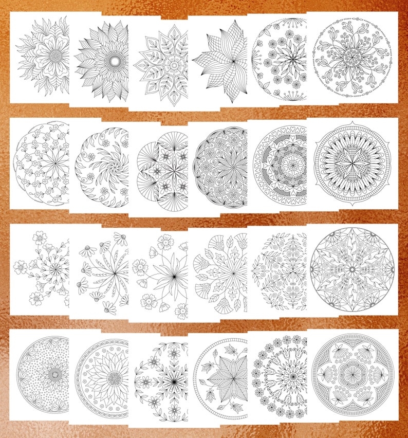 70 Off Floral Kolorowanki Dla Dorosłych 48 Kolorowanki Do Etsy