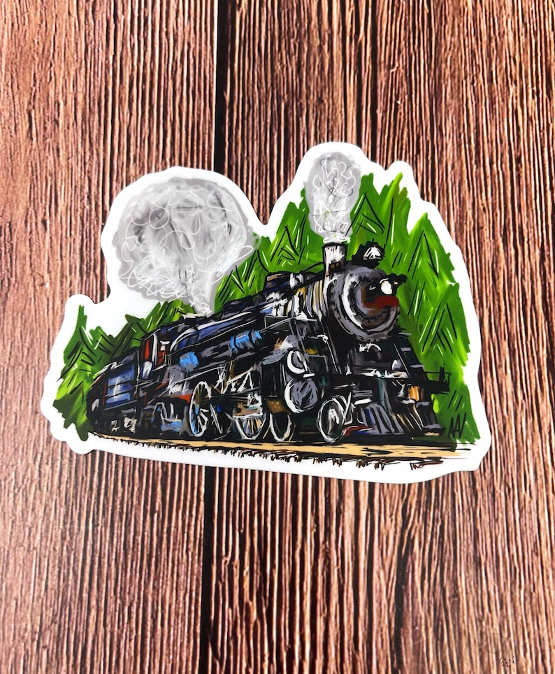 Old Locomotive Train Sticker Vinyl Decal Sticker - Etsy